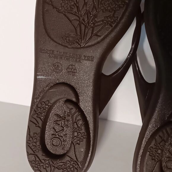 OKAb Wedge Flip Flops Okabashi Women's Sz 10 Thong Sandals Flowers Vegan Peasant - Picture 9 of 16
